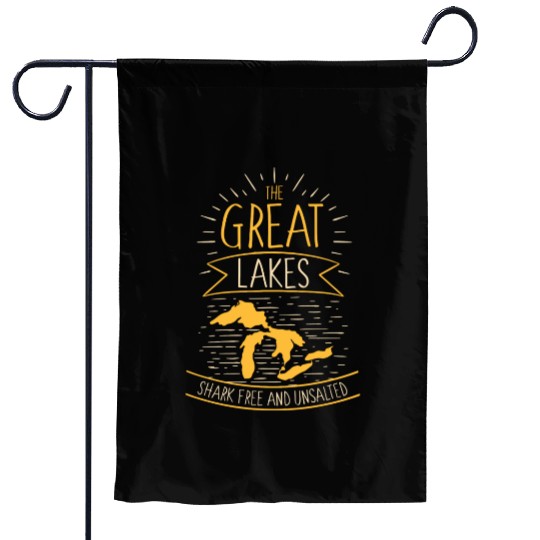The Great Lakes Shark Free Unsalted Michigan Garden Flags