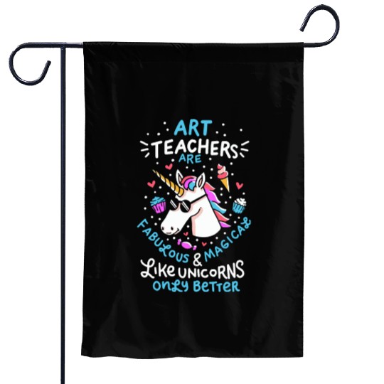 Art teacher gift art teacher school unicorn Garden Flags