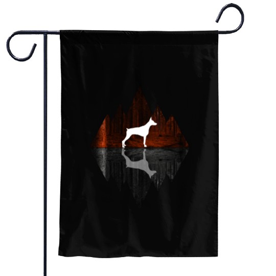 Doberman abstract - Geometry Dog Triangle Garden Flags