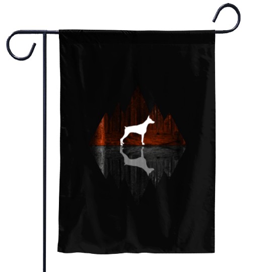 Doberman abstract - Geometry Dog Triangle Garden Flags