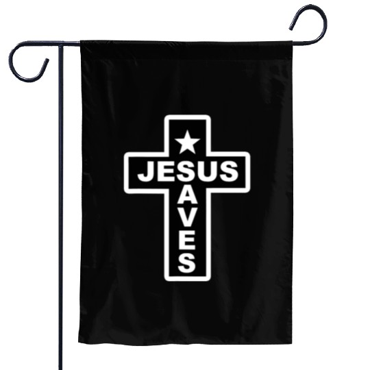 Jesus Saves Christian Faith Bible Cross Garden Flags