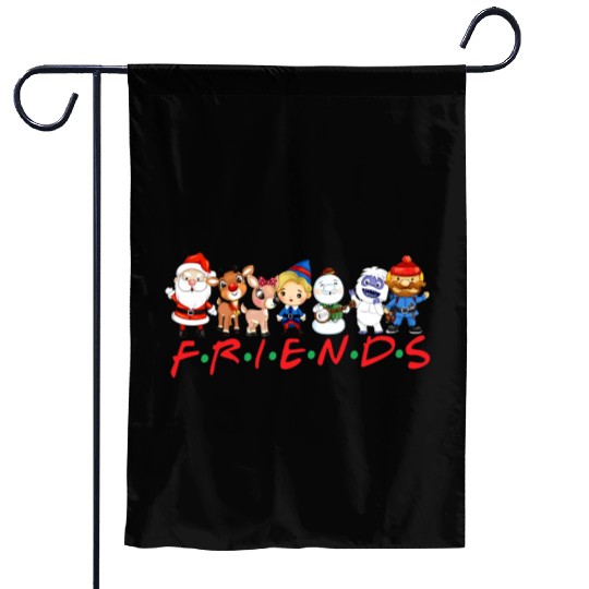 Christmas Friends Santa Rudolph Snowman Family Garden Flags