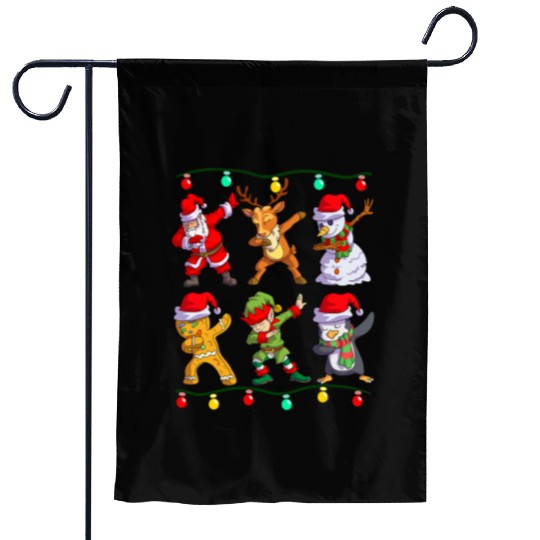 Christmas Kids Boys Men Dabbing Santa Elf Deer Garden Flags