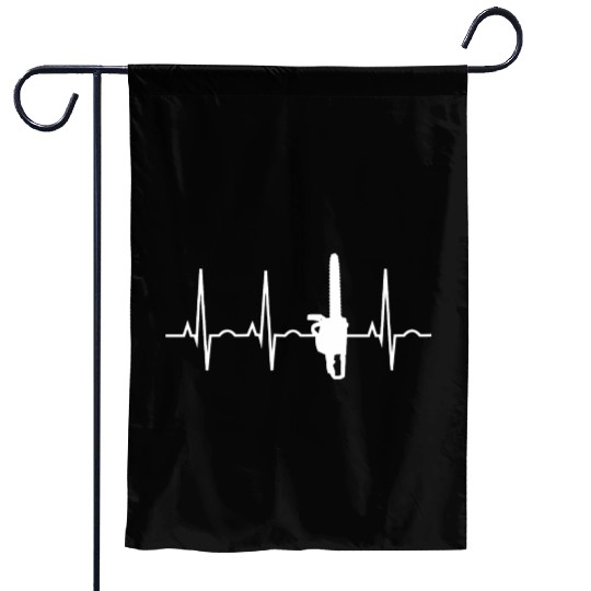 Lumberjack Chainsaw Heartbeat Arborist Garden Flags