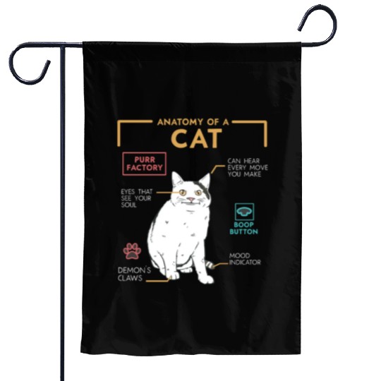 Funny Weird Cat Meme Smiling, Anatomy of A Cat Garden Flags