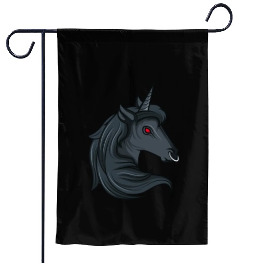 Goth Unicorn Zombie Gothic Occult Halloween Garden Flags