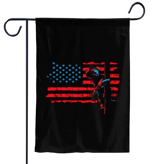 Lineman Electrician US Flag Gift For Men And Women Garden Flags