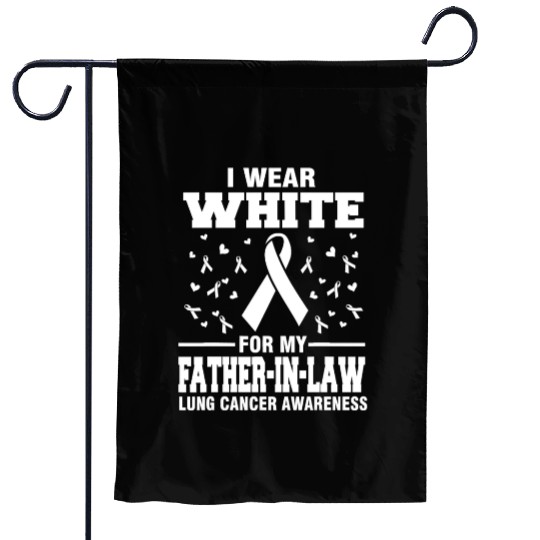 Lung Cancer Awareness I Wear White For My Father i Garden Flags