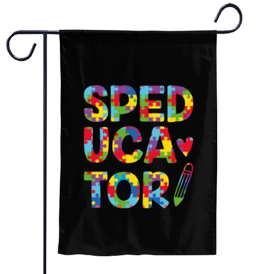 Speducator Sped Teacher Special Education Cute Garden Flags