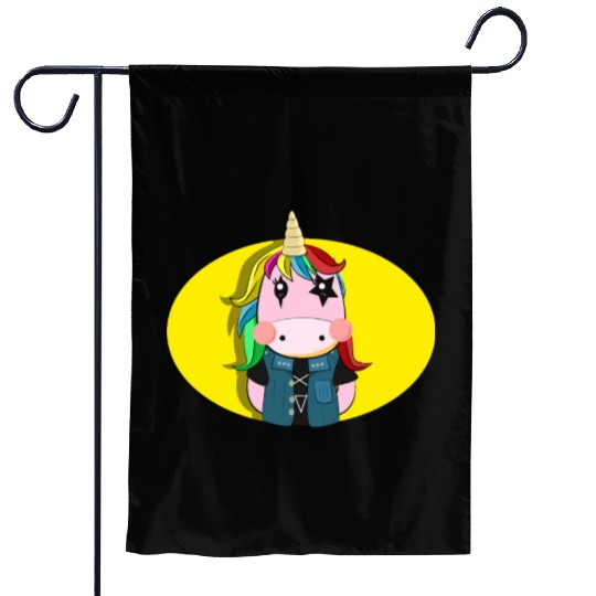 Unicorn Death Metal Garden Flags