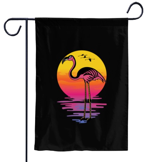 Flamingo Sunset Beach Lover Gift Garden Flags