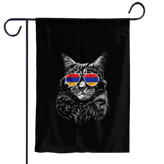 Armenia Armenia sunglasses cat flag Garden Flags