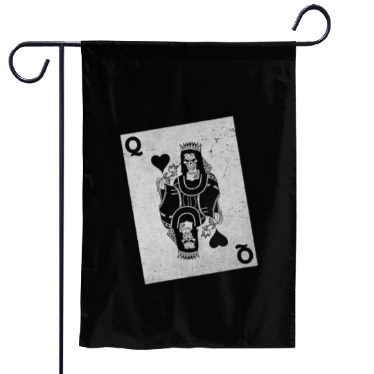 Womens Skeleton Queen Playing Card Gambling Hallow Garden Flags
