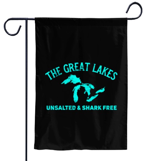 The Great Lakes Unsalted & Shark Free Michigan Vin Garden Flags