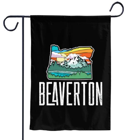 Beaverton Vintage Oregon Nature Outdoors Retro Gra Garden Flags