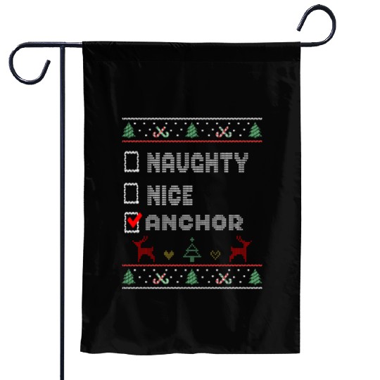 Naughty Nice Anchor, Matching Christmas Group Garden Flags
