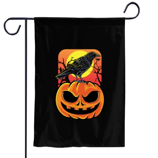 Crow Halloween Bird Watcher Gift Garden Flags