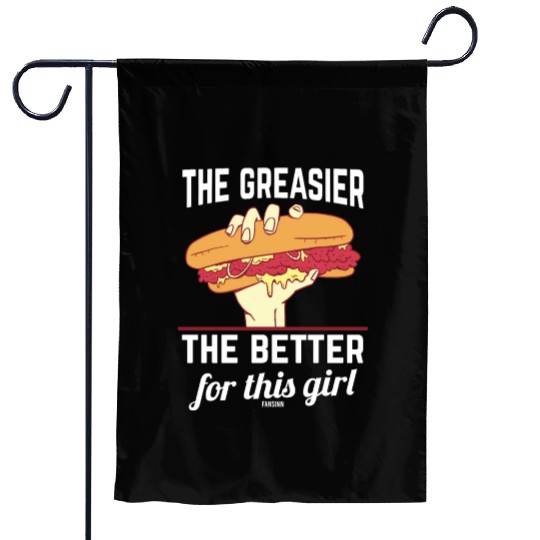 Girl woman Sandwich Fast Food Garden Flags