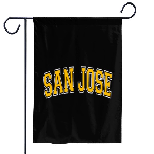 San Jose Varsity Style Amber Text Garden Flags