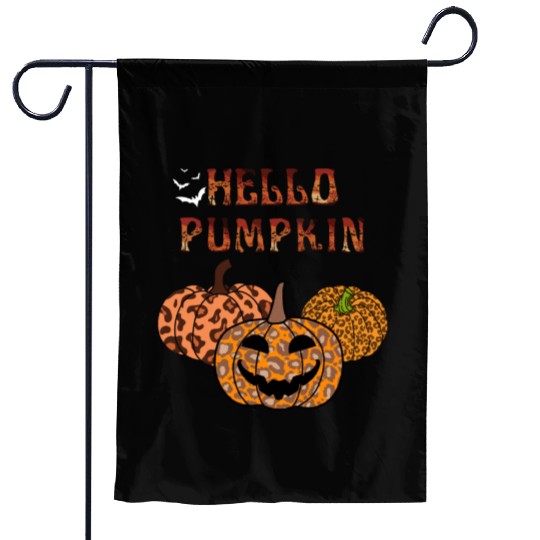 Leopard Halloween pumpkin Garden Flags