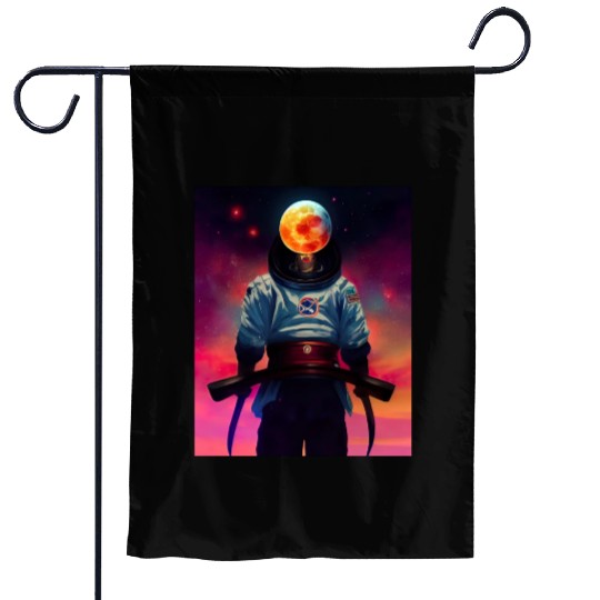 Astronaut Samurai Garden Flags