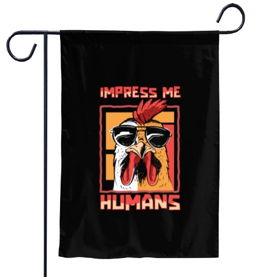 Rooster Cock Sunglasses Garden Flags