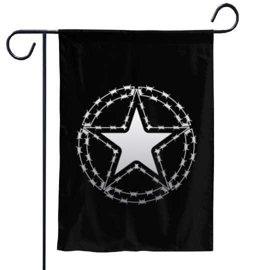 Barbed Wire US Army Star Garden Flags
