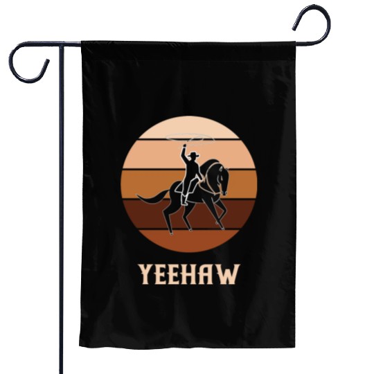 Yeehaw Cowboy Western Desert Cowgirl Horseback Garden Flags