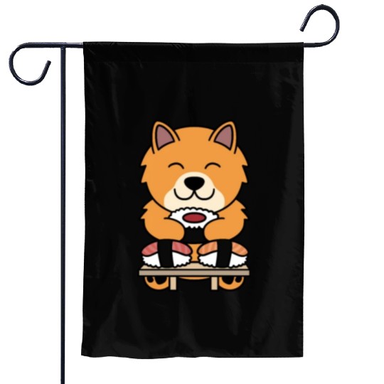 Sushi Lover Pomeranian Garden Flags
