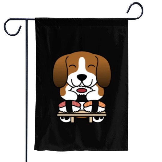 Sushi Lover Basset Hound Garden Flags
