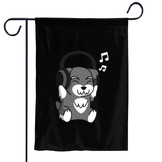 Music Lover Schnauzer Garden Flags