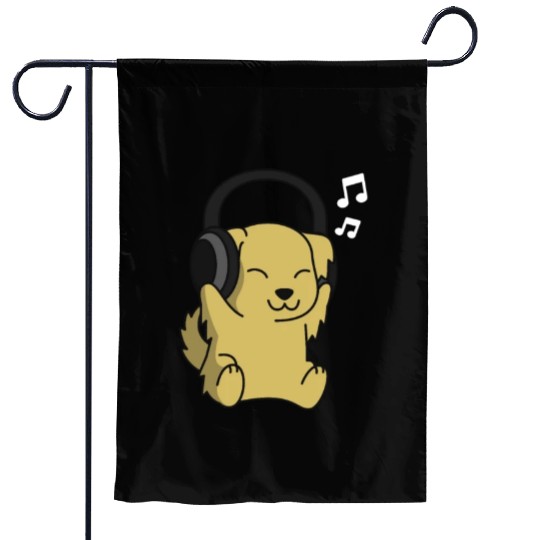 Music Lover Golden Retriever Garden Flags