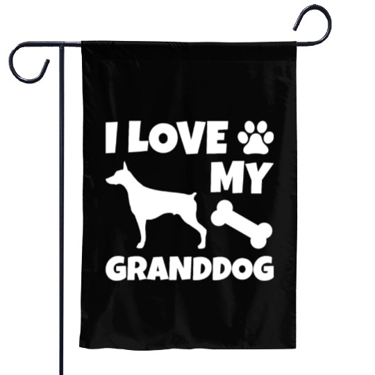 I Love My Granddog Doberman Garden Flags