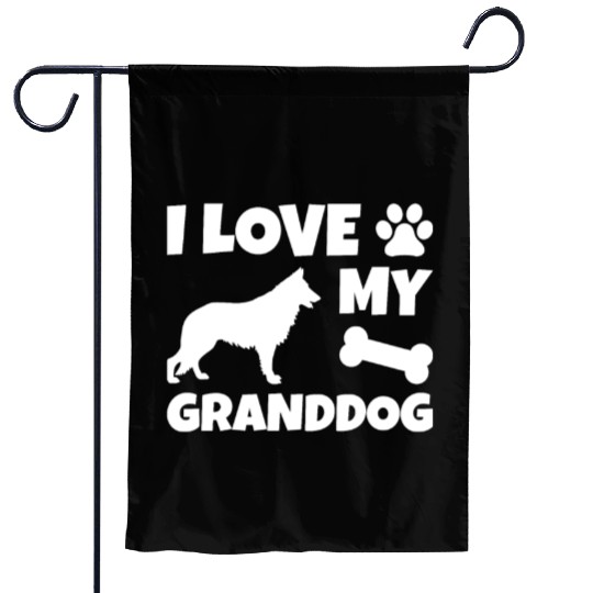 I Love My Granddog German Shepherd Garden Flags