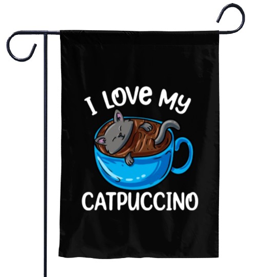 Catpuccino Coffee Kawaii Cat Anime Otaku Garden Flags