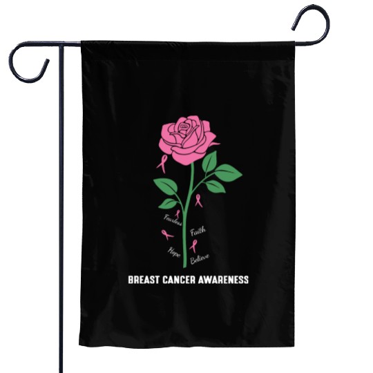 Fearless Faith Hope Beleive Breast Cancer Awarenes Garden Flags