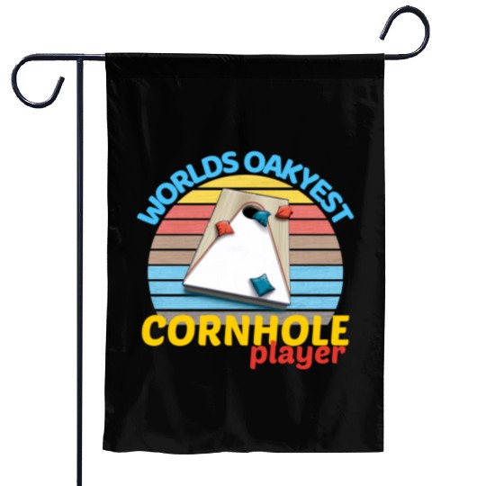 worlds oakyest cornhole player two Garden Flags
