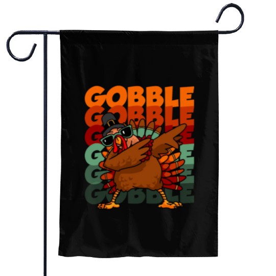 Dabbing Turkey Thanksgiving Gobble Gobble Yall Garden Flags