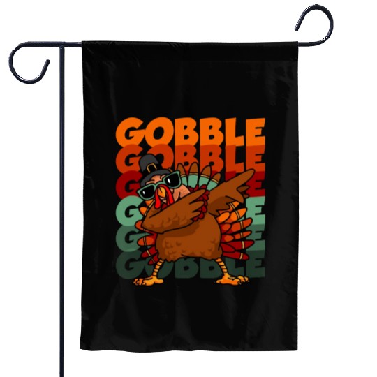 Dabbing Turkey Thanksgiving Gobble Gobble Yall Garden Flags