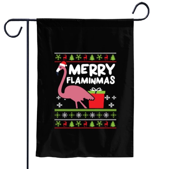 Merry Flaminmas Flamingo Lover Christmas Day Garden Flags