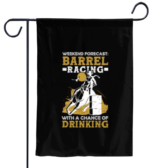 Barrel Racing Drink Beer Rodeo Equestrian Horse Garden Flags