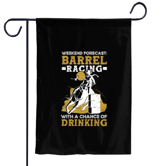 Barrel Racing Drink Beer Rodeo Equestrian Horse Garden Flags