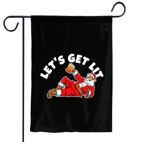 Lets get lit christmas Garden Flags