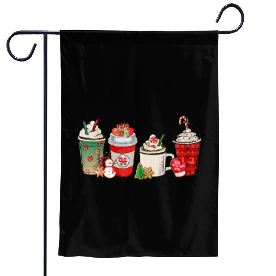 Merry Christmas Coffee Snowman Latte Peppermint Garden Flags