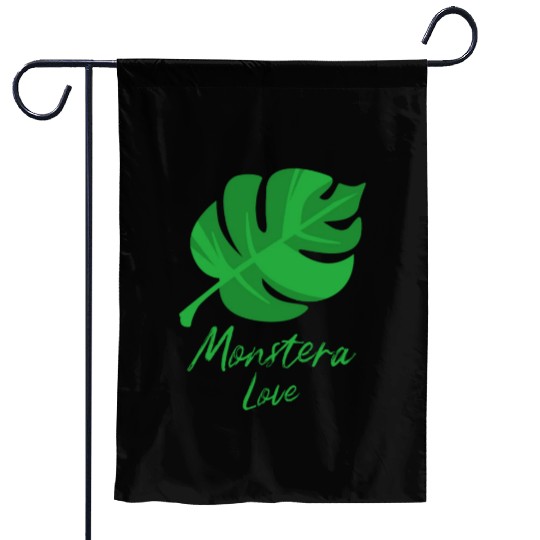 Monstera Love leaf green plant passion gift idea Garden Flags