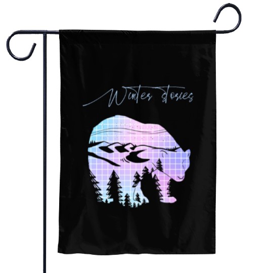 Winter stories Bear Trees Pastel Rainbow Garden Flags