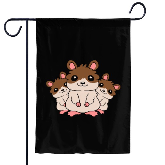 mom hamster kids crew Garden Flags