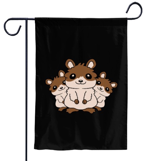 Crew hamster family kids Garden Flags