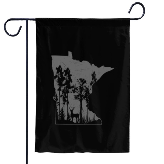 Proud Minnesota Deer Hunter State Map Outline Garden Flags