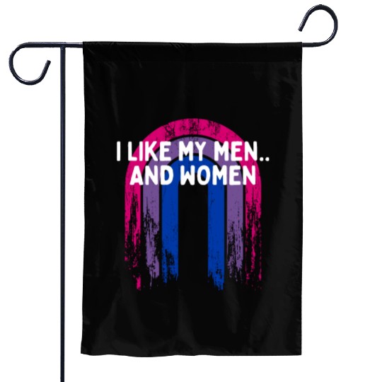 I Like My Men and Women Bisexual LGBTQ Bi Pride Garden Flags
